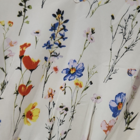 BloomChic Floral Blouse - Cream with Multicolor Floral Print - Picture 2 of 4
